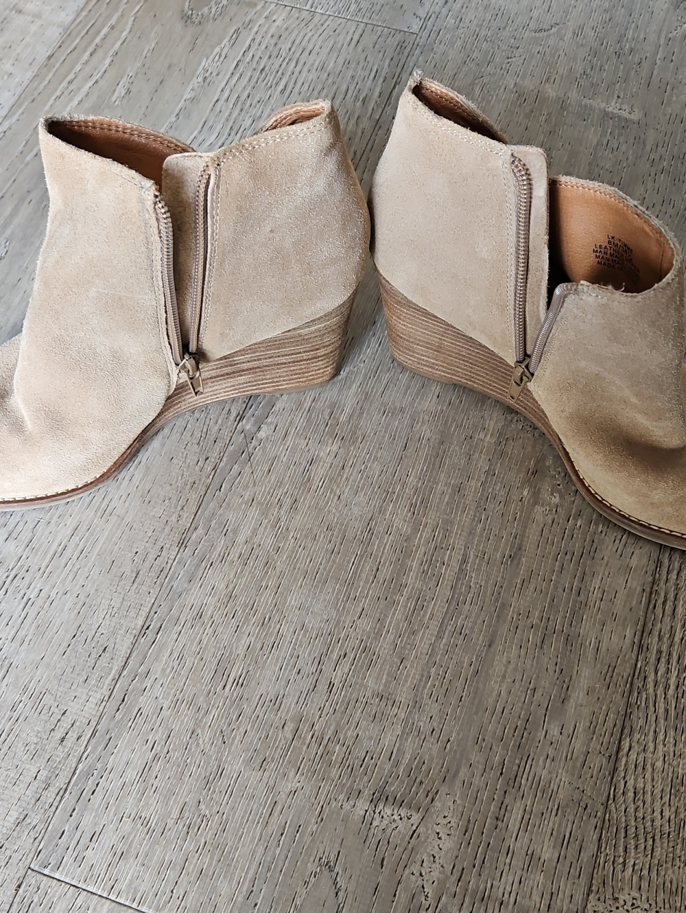 Leather Wedge Booties - Picture 3 of 7